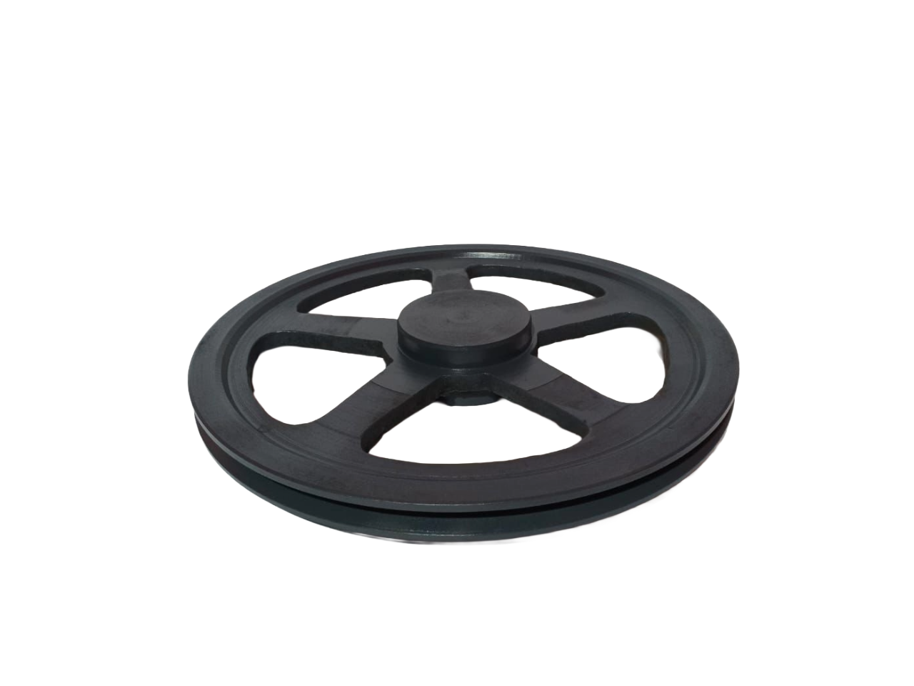 POLEA EN HIERRO | GRIS 16X1 B EJE ESTANDAR MANZANA CIEGA DIAMETRO=16"(PULGADAS)