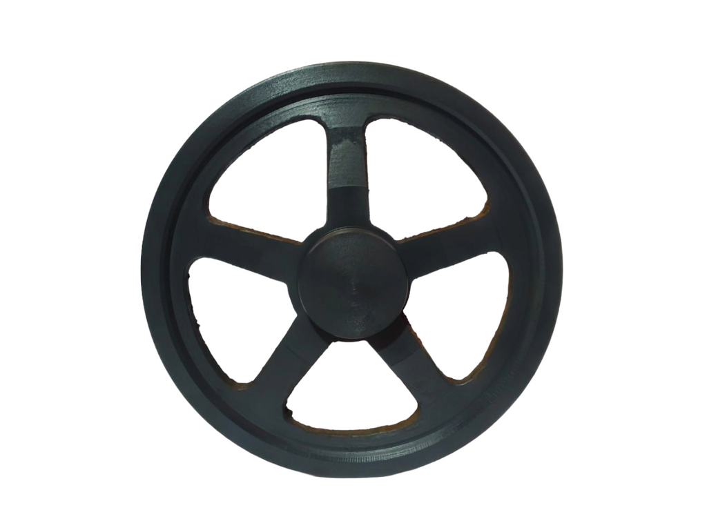 POLEA EN HIERRO | GRIS 16X1 B EJE ESTANDAR MANZANA CIEGA DIAMETRO=16"(PULGADAS)